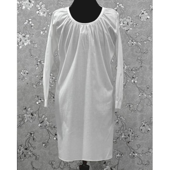 SoieRose Long Sleeve 100% Cotton Victorian Nightgown with Tie Neck – SR-1223 - Picture 4 of 5